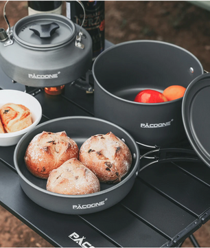 Camping Kookset Aluminium – Compacte Pannenset met Waterkoker voor Hiking en Outdoor