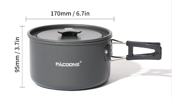 Camping Kookset – Lichtgewicht Aluminium Pannenset met Waterkoker voor Outdoor en Picknick