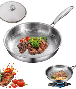 Titanium Koekenpan 30 cm – Lichtgewicht Anti-aanbak Pan met Deksel voor Alle Warmtebronnen