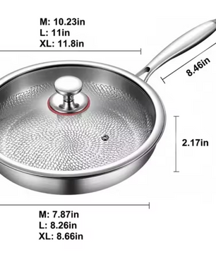 Titanium Koekenpan 30 cm – Lichtgewicht Anti-aanbak Pan met Deksel voor Alle Warmtebronnen