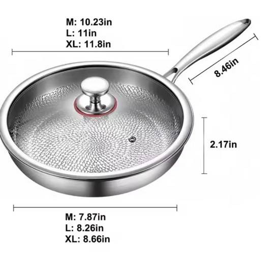 Titanium Koekenpan 30 cm – Lichtgewicht Anti-aanbak Pan met Deksel voor Alle Warmtebronnen