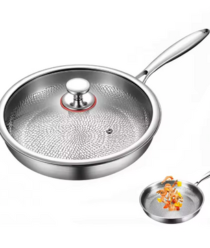 Titanium Koekenpan 30 cm – Lichtgewicht Anti-aanbak Pan met Deksel voor Alle Warmtebronnen