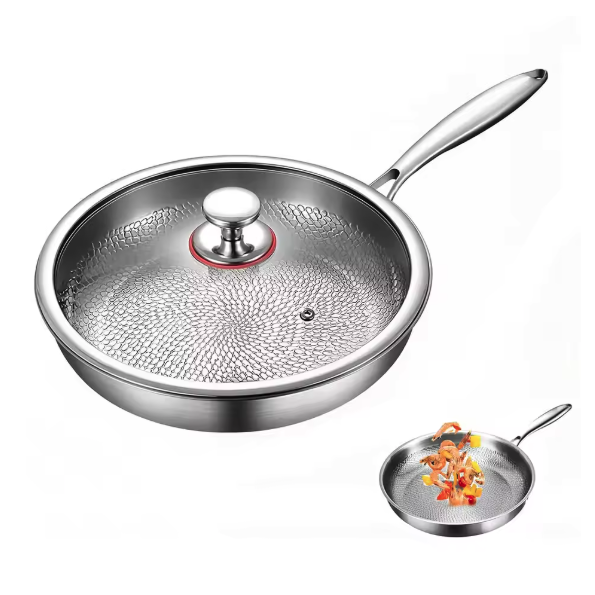 Titanium Koekenpan 30 cm – Lichtgewicht Anti-aanbak Pan met Deksel voor Alle Warmtebronnen
