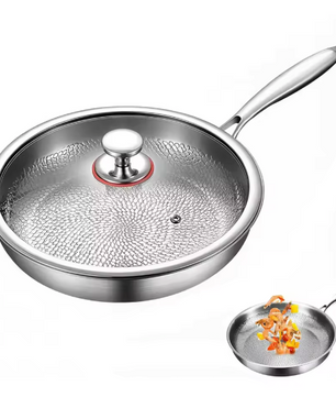 Titanium Koekenpan 30 cm – Lichtgewicht Anti-aanbak Pan met Deksel voor Alle Warmtebronnen