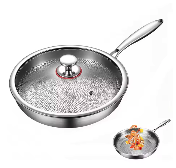 Titanium Koekenpan 30 cm – Lichtgewicht Anti-aanbak Pan met Deksel voor Alle Warmtebronnen