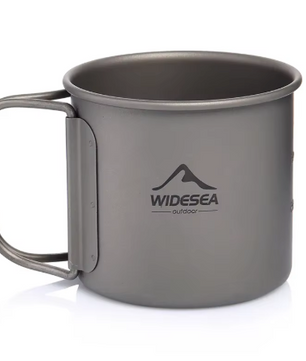 Titanium Camping Mok met Deksel – Lichtgewicht Outdoor Beker voor Hiking en Camping