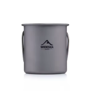 Titanium Camping Mok met Deksel – Lichtgewicht Outdoor Beker voor Hiking en Camping