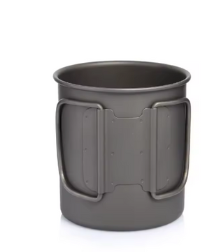 Titanium Camping Mok met Deksel – Lichtgewicht Outdoor Beker voor Hiking en Camping