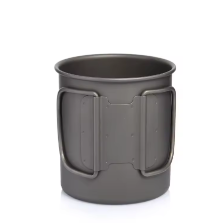 Titanium Camping Mok met Deksel – Lichtgewicht Outdoor Beker voor Hiking en Camping