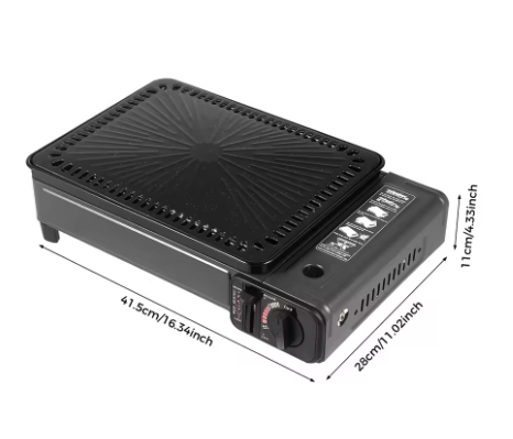 Draagbare Gas BBQ Grill – Butaan Kooktoestel met Grillrooster en Draagkoffer voor Outdoor