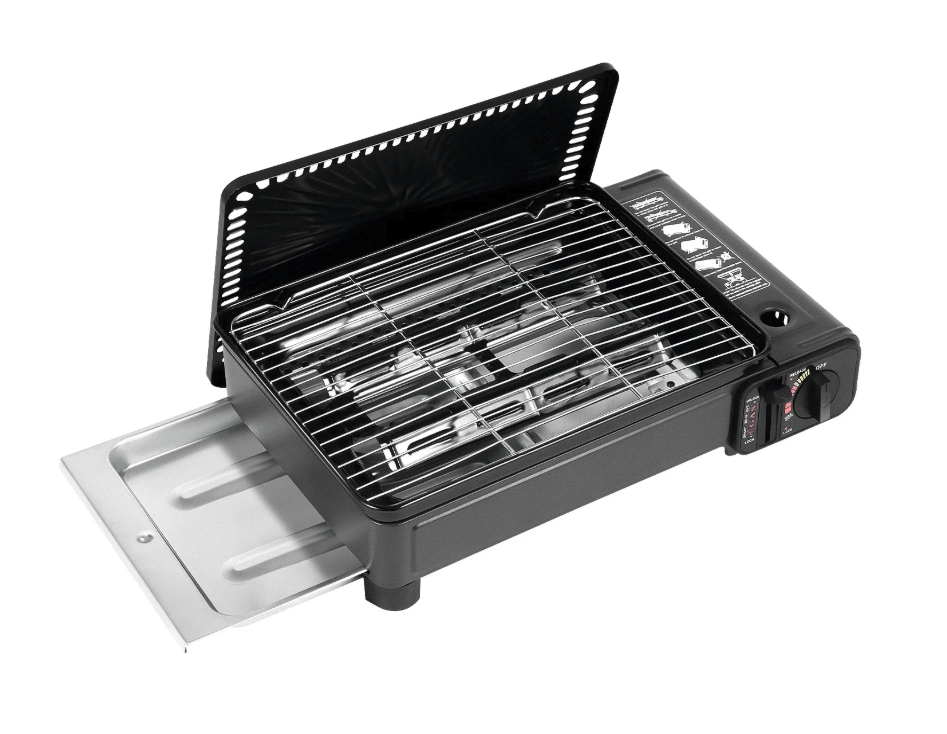 Draagbare Gas BBQ Grill – Butaan Kooktoestel met Grillrooster en Draagkoffer voor Outdoor