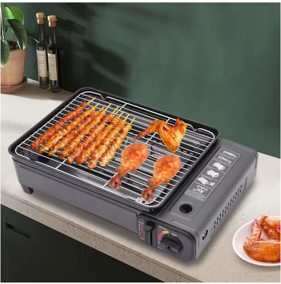 Draagbare Butaan Gas BBQ – Camping Grill Kooktoestel met Accessoires voor Outdoor