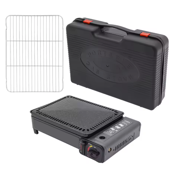 Draagbare Butaan Gas BBQ – Camping Grill Kooktoestel met Accessoires voor Outdoor