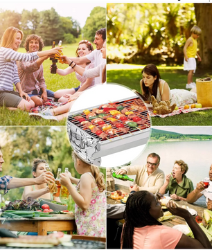 Opvouwbare Houtskool BBQ Grill – RVS Barbecue met Tools Set voor Camping en Outdoor