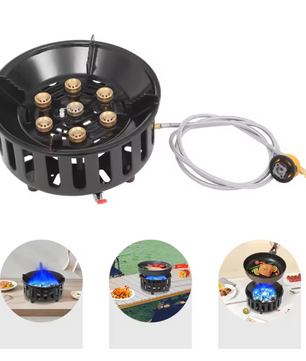 Draagbaar Camping Kooktoestel 21000W – Butaan Gasbrander met Adapters voor Outdoor Koken