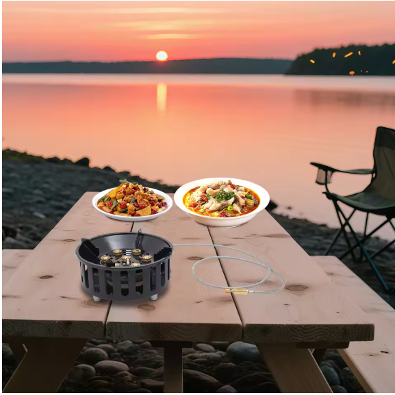 Draagbaar Camping Kooktoestel 21000W – Butaan Gasbrander met Adapters voor Outdoor Koken