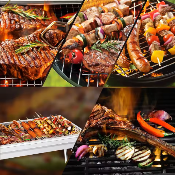 Opvouwbare Houtskool BBQ Grill – RVS Barbecue voor Camping, Picknick en Tuin