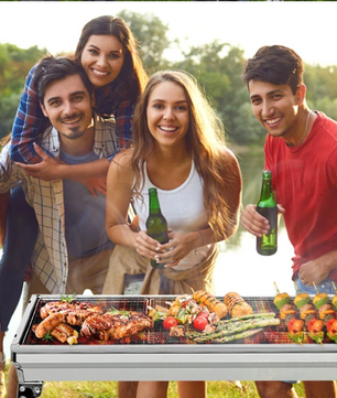 Opvouwbare Houtskool BBQ Grill – RVS Barbecue voor Camping, Picknick en Tuin