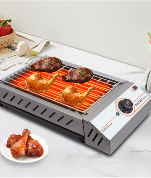 Elektrische BBQ Grill 2.5KW – RVS Tafelbarbecue met Instelbare Temperatuur voor Binnen en Outdoor
