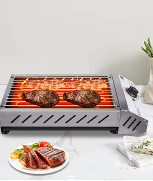 Elektrische BBQ Grill 2.5KW – RVS Tafelbarbecue met Instelbare Temperatuur voor Binnen en Outdoor