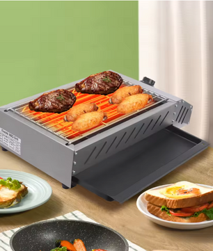Elektrische BBQ Grill 2.5KW – RVS Tafelbarbecue met Instelbare Temperatuur voor Binnen en Outdoor