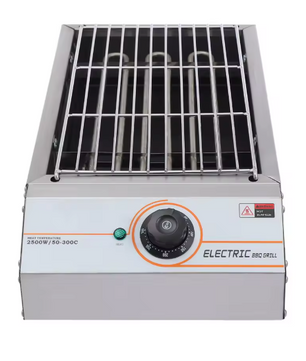 Elektrische BBQ Grill 2.5KW – RVS Tafelbarbecue met Instelbare Temperatuur voor Binnen en Outdoor