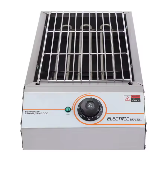 Elektrische BBQ Grill 2.5KW – RVS Tafelbarbecue met Instelbare Temperatuur voor Binnen en Outdoor