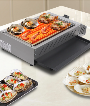 Elektrische BBQ Grill 2.5KW – RVS Tafelbarbecue met Instelbare Temperatuur voor Binnen en Outdoor