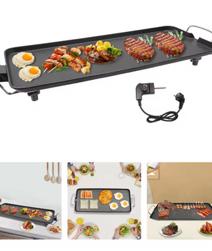 Elektrische BBQ Grill – Tafelbarbecue met Anti-aanbak Grillplaat voor Binnen en Outdoor
