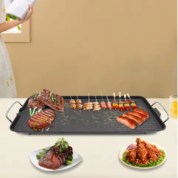 Elektrische BBQ Grill – Tafelbarbecue met Anti-aanbak Grillplaat voor Binnen en Outdoor