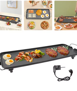 Elektrische BBQ Grill – Tafelbarbecue met Anti-aanbak Grillplaat voor Binnen en Outdoor