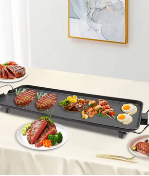 Elektrische BBQ Grill – Tafelbarbecue met Anti-aanbak Grillplaat voor Binnen en Outdoor