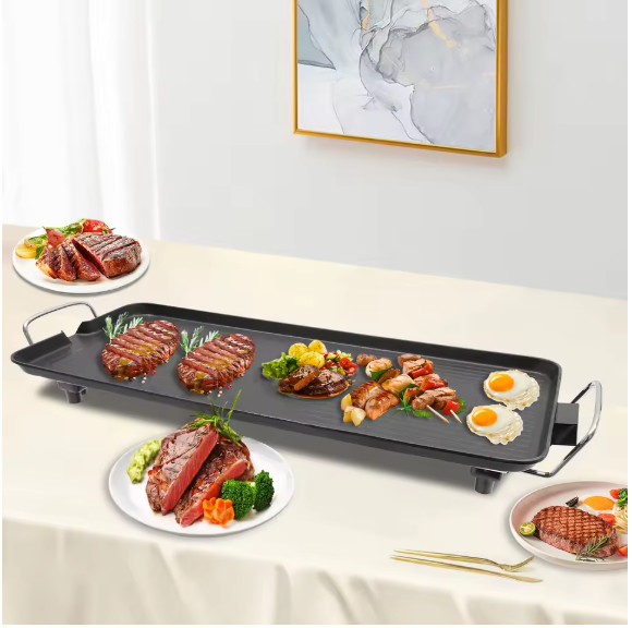 Elektrische BBQ Grill – Tafelbarbecue met Anti-aanbak Grillplaat voor Binnen en Outdoor