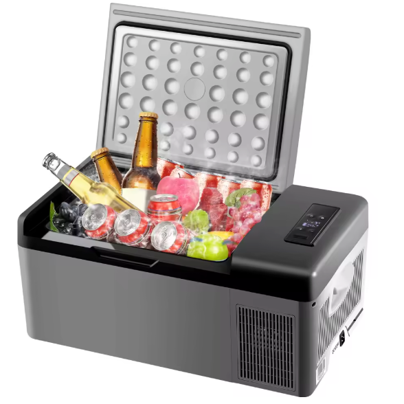 Draagbare Auto Koelbox 15L – Compressor Koelkast met Vriesfunctie 12V/24V voor Camping en Reizen