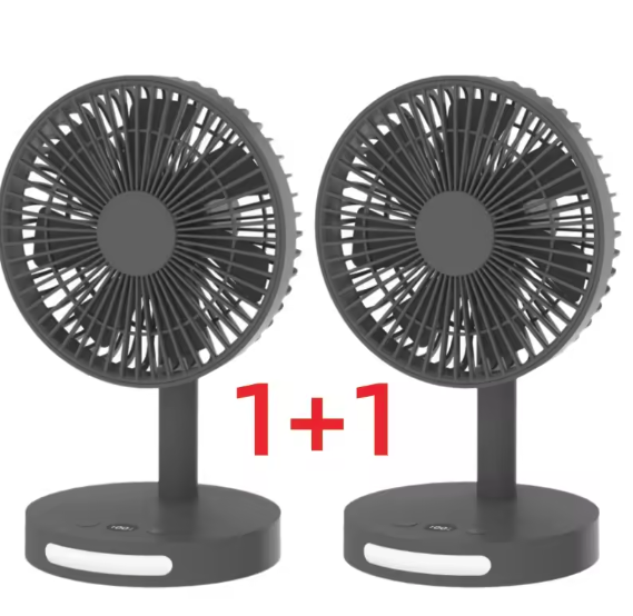 Draagbare USB Ventilator 3600mAh – Stille Bureau Ventilator met 5 Snelheden en Nachtlamp