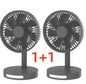 Draagbare USB Ventilator 3600mAh – Stille Bureau Ventilator met 5 Snelheden en Nachtlamp