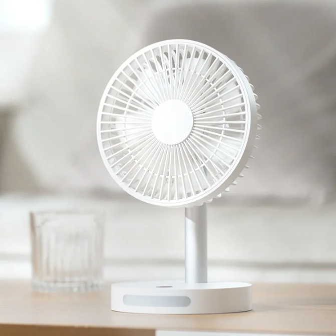 Draagbare USB Ventilator 3600mAh – Stille Bureau Ventilator met 5 Snelheden en Nachtlamp