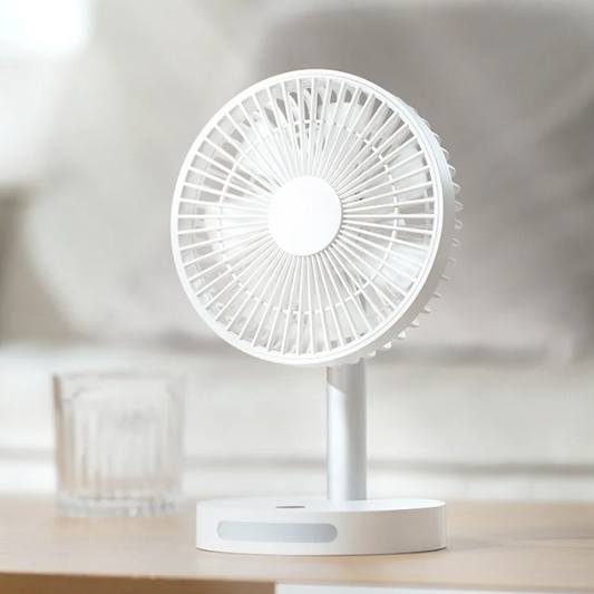 Draagbare USB Ventilator 3600mAh – Stille Bureau Ventilator met 5 Snelheden en Nachtlamp