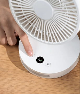 Draagbare USB Ventilator 3600mAh – Stille Bureau Ventilator met 5 Snelheden en Nachtlamp