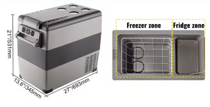 Auto Koelbox 55L – Compressor Koelkast met Vriesfunctie 12V/220V voor Camping en Reizen