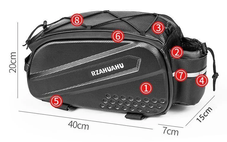 Fietstas Achterdrager Groot – Waterdichte Hard Shell Bag met Schouderband en Opbergvakken
