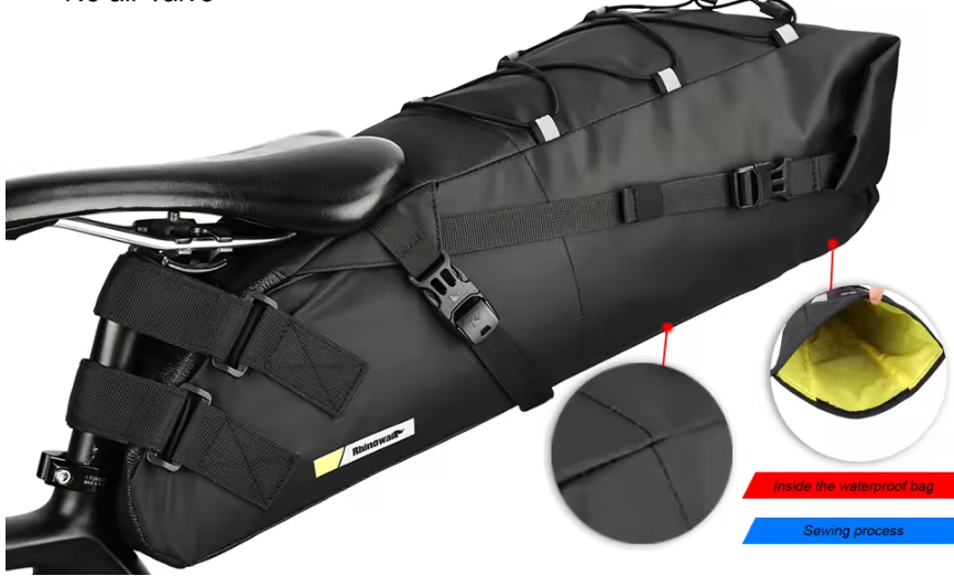 Fiets Zadeltas 13L – Waterdichte Bikepacking Tas met Stabilizer voor MTB en Racefiets
