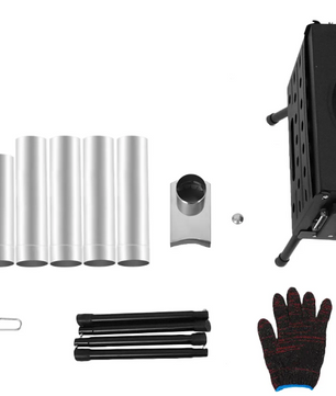 Opvouwbare Camping Houtkachel – Draagbare Outdoor Stove met Handschoenen voor Koken en Verwarmen
