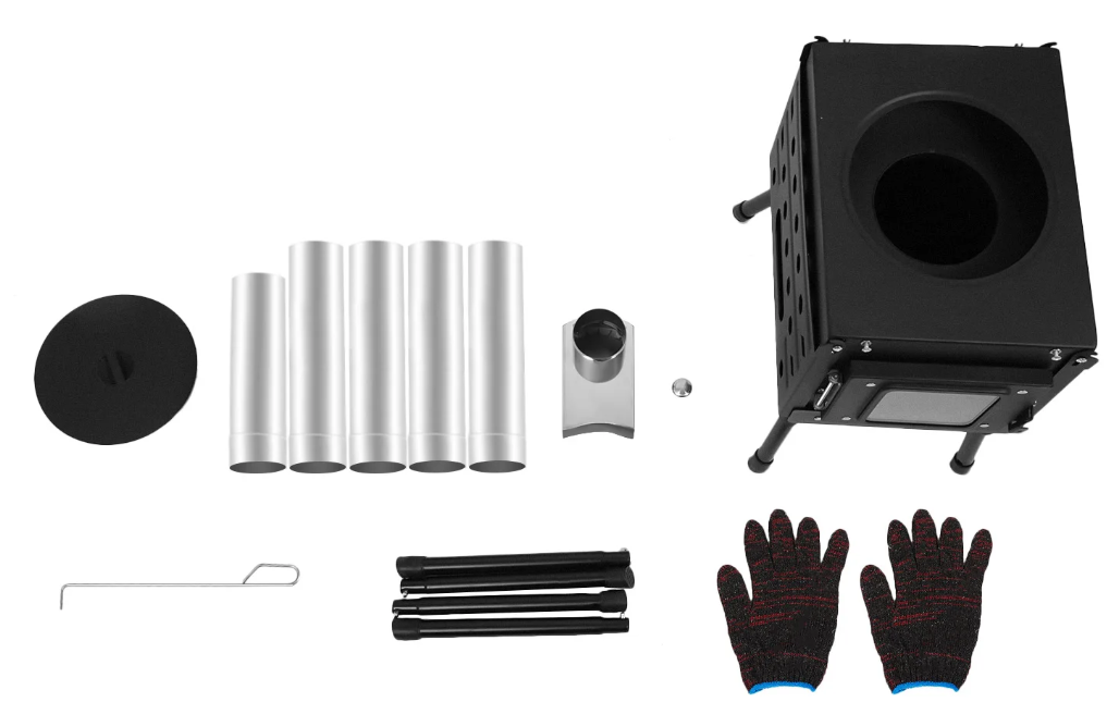 Opvouwbare Camping Houtkachel – Draagbare Outdoor Stove met Handschoenen voor Koken en Verwarmen