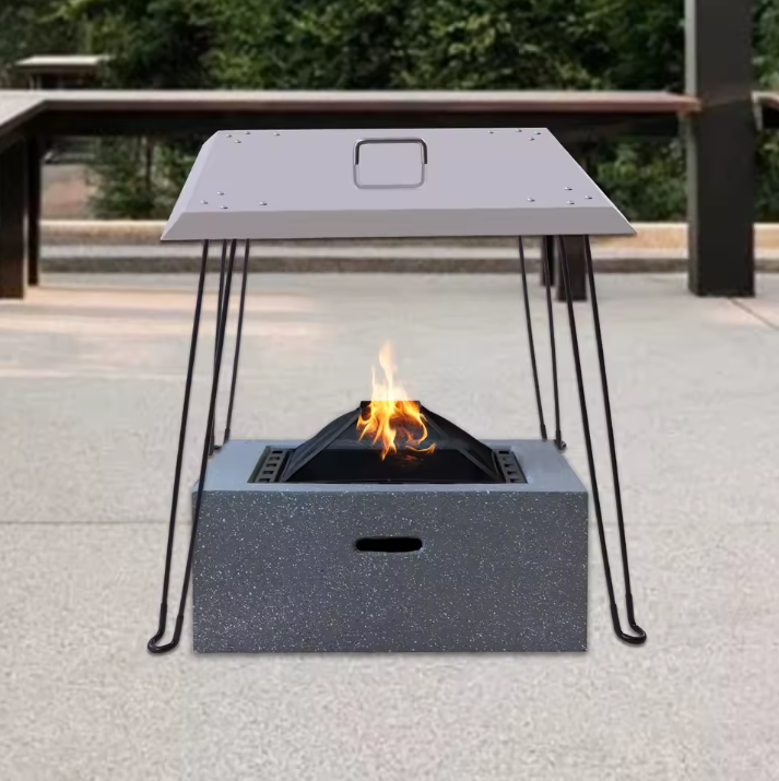 Fire Pit Heat Deflector 61 cm – RVS Warmteverdeler met Handvat voor Vuurkorf en Buitenhaard
