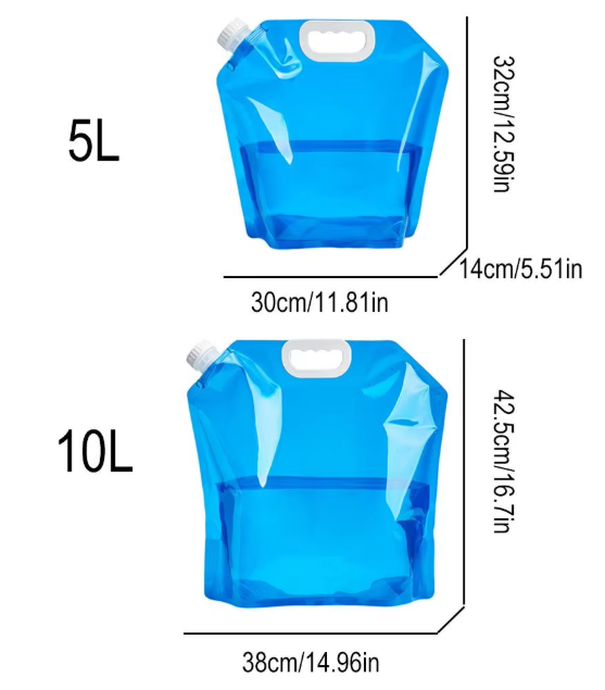 Opvouwbare Waterzak 5/10L – Draagbare Drinkwater Container voor Camping en Outdoor