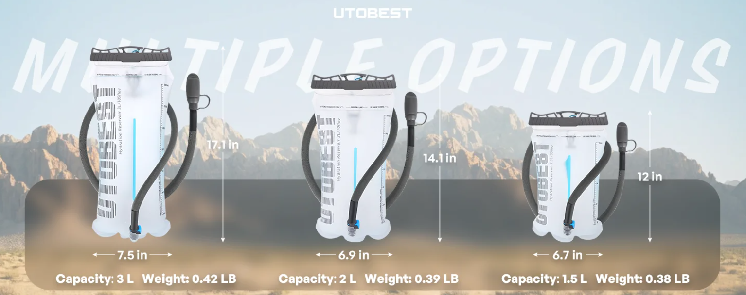 Hydratatie Waterzak 1.5L/2L/3L – Drinkreservoir met Slang voor Fietsen, Hardlopen en Outdoor