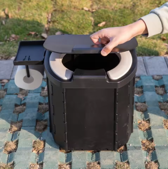 Opvouwbaar Camping Toilet – Draagbaar Reistoilet met Zachte Zitting en Anti-Geursysteem