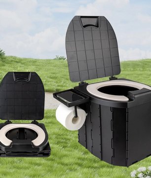 Opvouwbaar Camping Toilet – Draagbaar Reistoilet met Zachte Zitting en Anti-Geursysteem