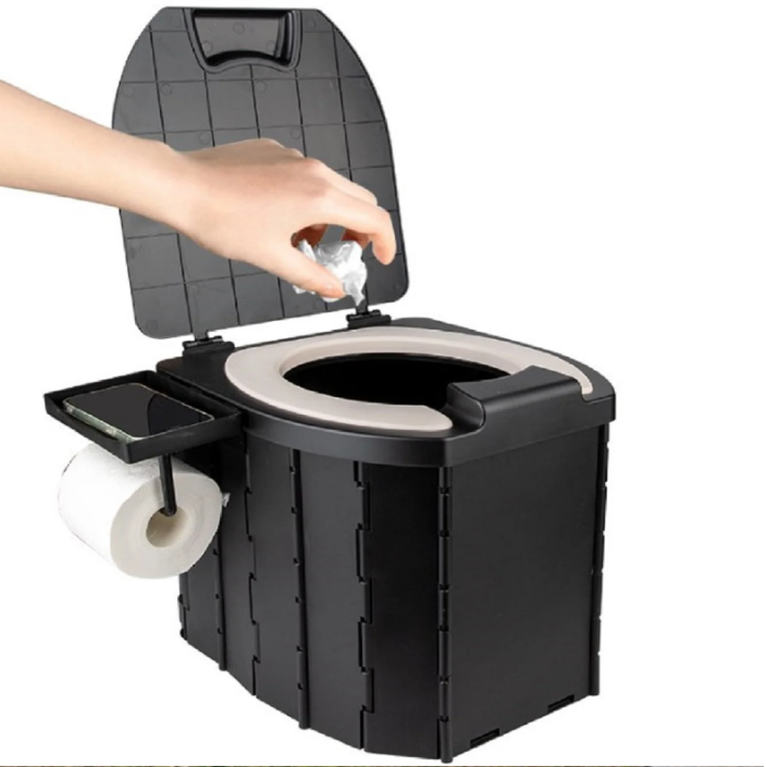 Opvouwbaar Camping Toilet – Draagbaar Reistoilet met Zachte Zitting en Anti-Geursysteem